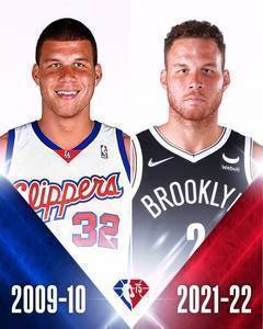 NBA官方发布格里芬今昔对比照:第1年到第13年!