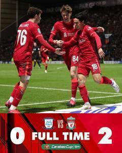 联赛杯-南野拓实建功奥里吉蝎子摆尾 利物浦2-0普雷斯顿晋级