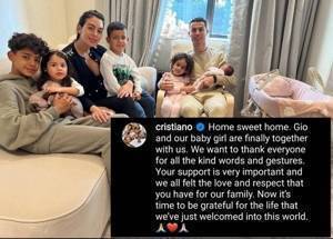 小女儿首次出镜👶C罗晒全家福感谢支持：我们家感受到爱和尊重